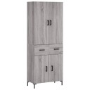  Highboard grå sonoma 69,5x34x180 cm konstruert tre