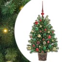  Kunstig juletre med 150 LED med stativ grønn 95 cm PE og PVC