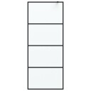 vidaXL Dusjvegg svart 80x195 cm halvfrostet ESG-glass