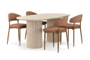 Scandinavian Choice Uppveda Spisebord med travertin look med 4 stk Jairam Spisestoler Beige