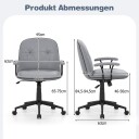 Ergonomisk kontorstol i kunstskinn med polstrede armlener grå