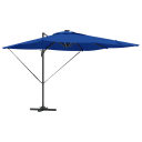  Cantilever Roma Parasol med LED er Azure Blå 286x285x270 cm Aluminium