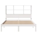  Seng med bokhylle uten madrass hvit 140x190 cm heltre furu 8721158603678