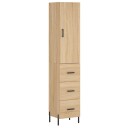 vidaXL Highboard sonoma eik 34,5x34x180 cm konstruert tre