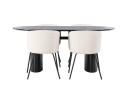 Venture Home Isolde Spisegruppe 180 cm Oval med 4 Berit Stoler Beige