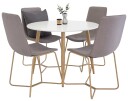 Venture Design Plaza & X-chair spisegruppe Hvit/grå 4 st stoler & bord 100 cm