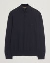Boss BLACK Padro Cotton Knitted Half Zip Dark Blue