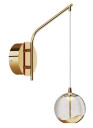 Lucande LED-vegglampe Hayley med hengende kuppel, gull