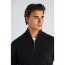 Lindbergh Soft Viscose Blend Half Zip Sweater   Navy   XL