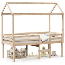  Høyseng med tak voksbrun 75x190 cm heltre furu 8721102670398