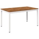 vidaXL Hage middagsbord Naturlig og Hvit 141 x 80,5 x 75 cm