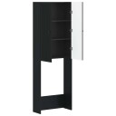 vidaXL Toalett skap EDE Svart 66 x 25,5 x 190 cm Konstruert tre