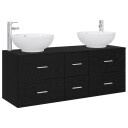 vidaXL Baderomsinnredningssett 3 stk. Svart 49,5 x 44,5 x 65 cm