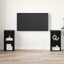  TV benksett 2 pcs Svart eik 72 x 35 x 36.5 cm Konstruert tre