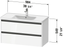 Duravit Ketho.2 Servantskap 2 Skuffer 984x455 mm Grafitt Matt