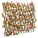  Utvidbart espalier med kunstig eføy 5 stk mørkerosa 180x60 cm