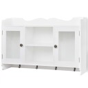 vidaXL Hvit MDF Veggskap Bokhylle/DVD/Glassoppbevaring