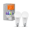 LEDVANCE SMART+ standard 9W RGBW 806 lumen, matt E27 WiFi 2-pakning