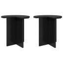 vidaXL Sidetabell 2 pcs Svart eik Ø 39 x 38 cm Konstruert tre