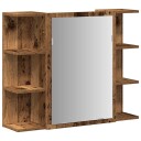 vidaXL Baderomshylle med speil gammelt tre 80x20,5x64cm konstruert tre