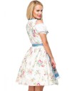Hvit Luksus Oktoberfestkjole med Blomstermotiv Strl L