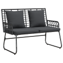 Hagebenk Svart Antrasitt 113 x 69 x 83 cm Poly rattan stål