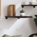 vidaXL Vegghylle m?rkegr? 40x60x4 cm behandlet heltre eik