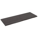 vidaXL Vegghylle m?rkegr? 140x50x4 cm behandlet heltre eik