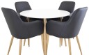 Venture Design Plaza & Comfort spisegruppe Hvit/svart 4 st stoler & bord 100 cm