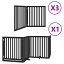 Vidaxl Hundeport Sammenleggbar 10 Paneler Svart 800 cm Poppeltre