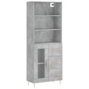 vidaXL Highboard betong grå 69,5x34x180 cm konstruert tre 8720845928643