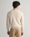 Klassisk bomullsgenser med rund hals LIGHT BEIGE MELANGE 4XL