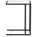 vidaXL Sidebord for PC hvit marmor 50x35x65 cm herdet glass