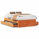  Sengeramme uten madrass med skuffer brun 120x190 cm heltre furu 8721158382634