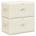 vidaXL Oppbevaringsbokser 2 stk stoff 43x34x23 cm kremhvit