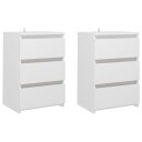 vidaXL Nattbord 2 stk hvit 40x35x62,5 cm sponplate