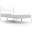 vidaXL Sengeramme i metall med hodegavl hvit 100x200 cm