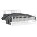 vidaXL Sengeramme i metall med hode- og fotgavl hvit 183x213 cm 8721012250420