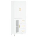 vidaXL Highboard hvit 69,5x34x180 cm konstruert tre 8720845411886