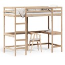 vidaXL Køyeseng med skrivebord 90x190 cm heltre furu 8721012429833