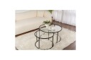 Sofabordsett 2 stykker Rikiya Svart Transparent - Svart Transparent