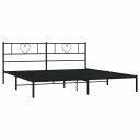  Sengeramme i metall med sengegavl svart 180x200 cm 8721012048263