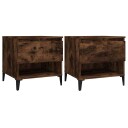  Sidebord 2 stk røkt eik 50x46x50 cm konstruert tre 8720845669041