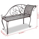 vidaXL Hagesjeselong 128 cm stål antikk brun
