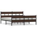  Sengeramme i metall uten madrass brun eik 193x203 cm 8721158367631