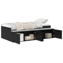 Oppbevaringsramme for seng Svart Eik 75x190 cm