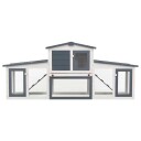 Vidaxl Stort Utendørs Kaninbur Grå Og Hvit 204X45X85 cm Tre