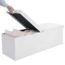 Hvit sammenleggbar oppbevaringsbenk – 100 l MDF dobbel åpning