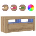  TV-benk med LED-lys artisan eik 90x35x40 cm konstruert tre 8721158437792