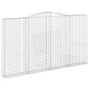 vidaXL Gabionkurver buede 2 stk 400x30x220/240 cm galvanisert jern